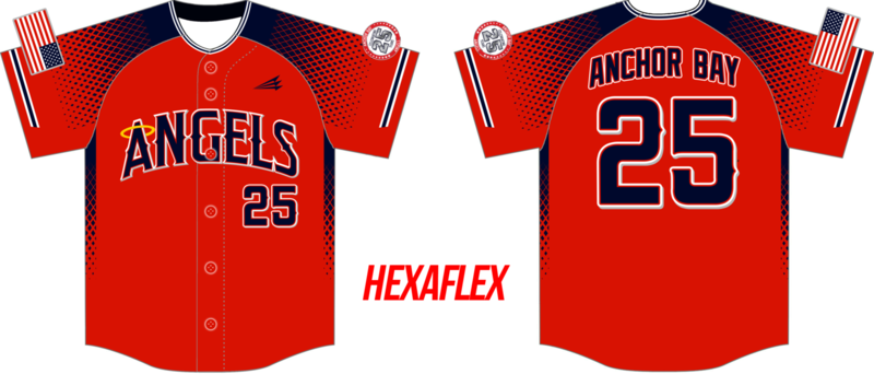 Anchor Bay Angels Custom Hexaflex Baseball Jersey #36A