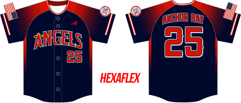 Anchor Bay Angels Custom Hexaflex Baseball Jersey #36B