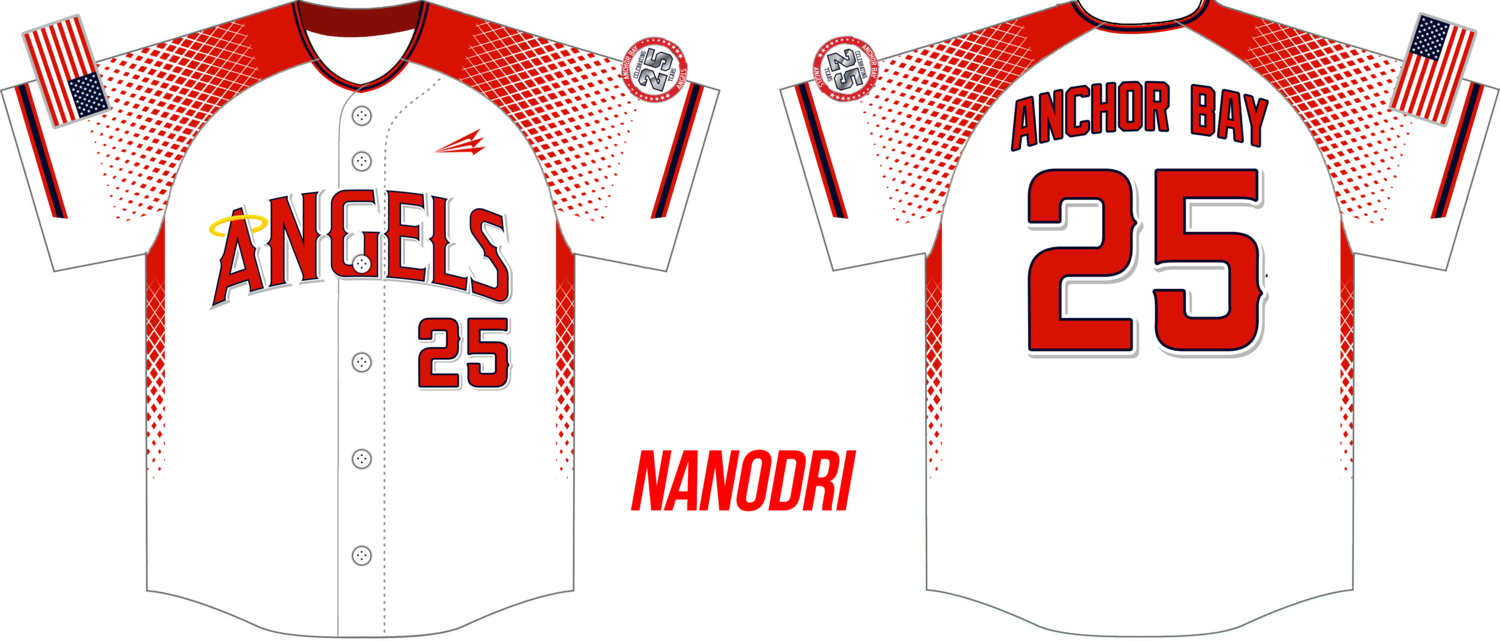 Anchor Bay Angels Custom Nanodri Baseball Jersey #36C