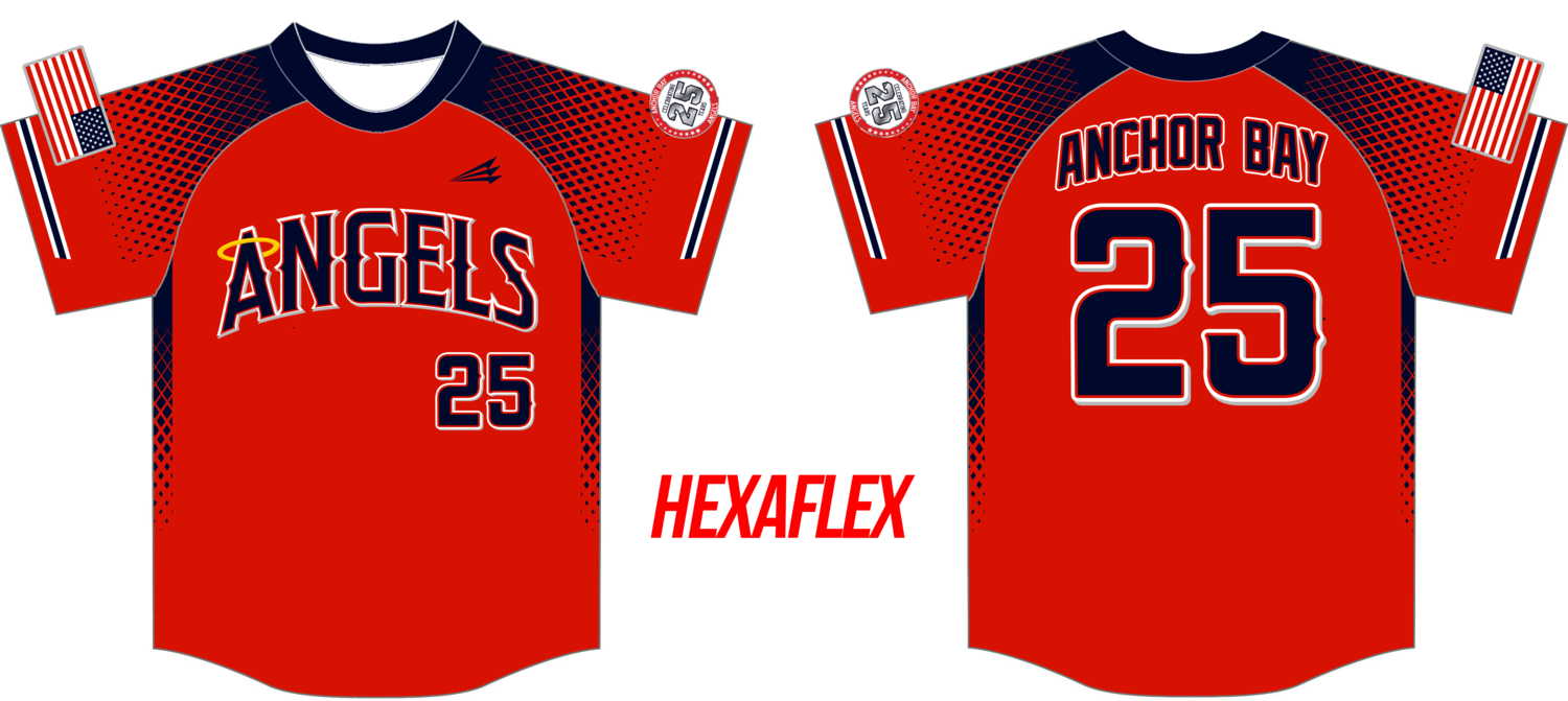 Anchor Bay Angels Custom Hexaflex Baseball Jersey #36F