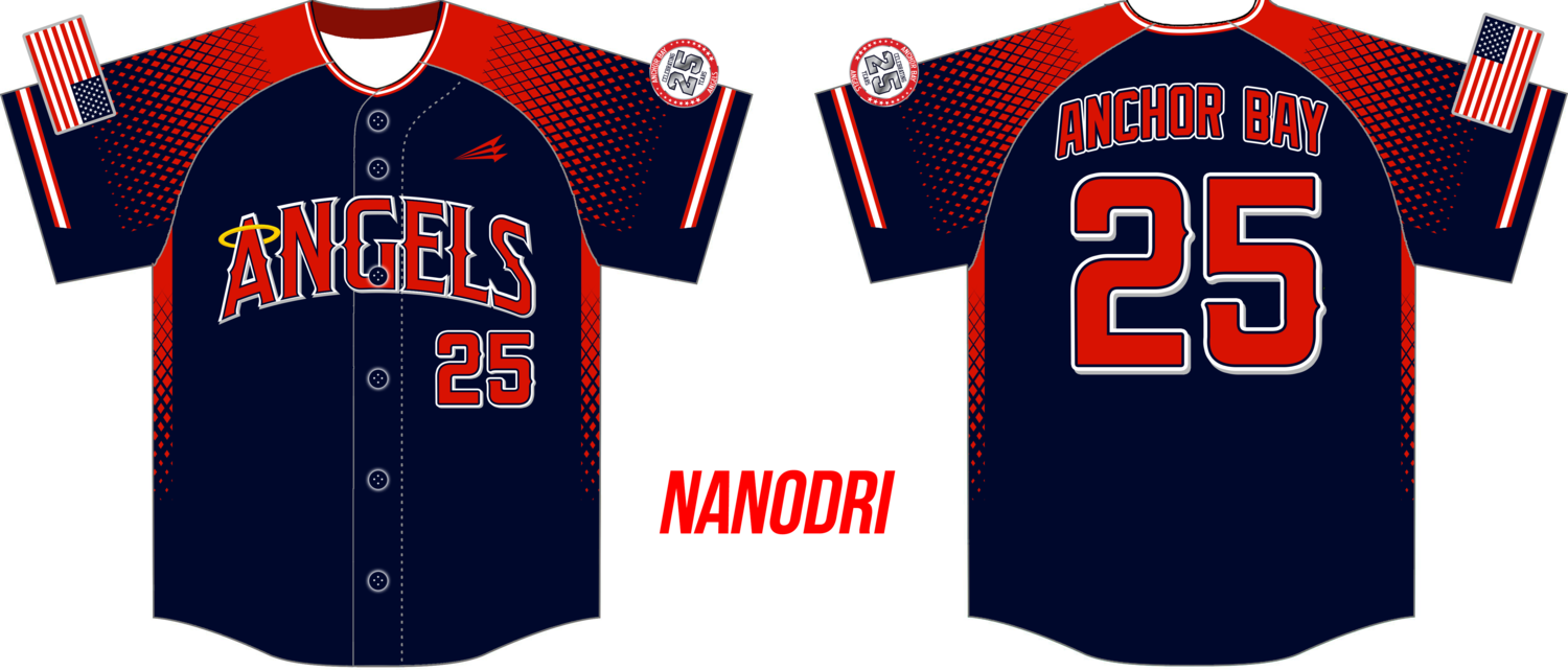 Anchor Bay Angels Custom Nanodri Baseball Jersey #36H