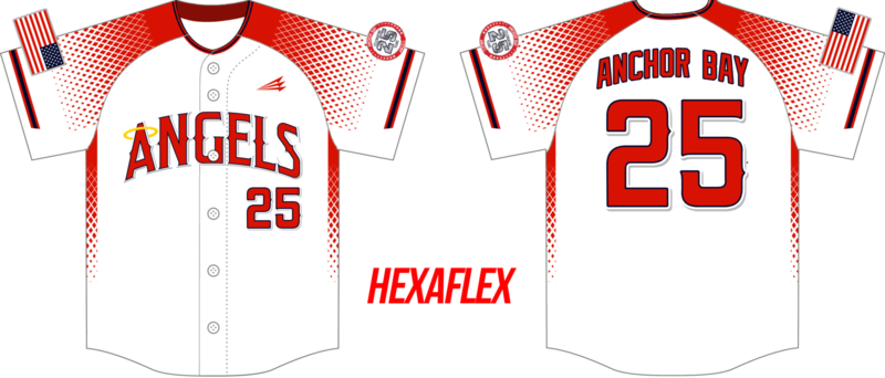 Anchor Bay Angels Custom Hexaflex Baseball Jersey #36I