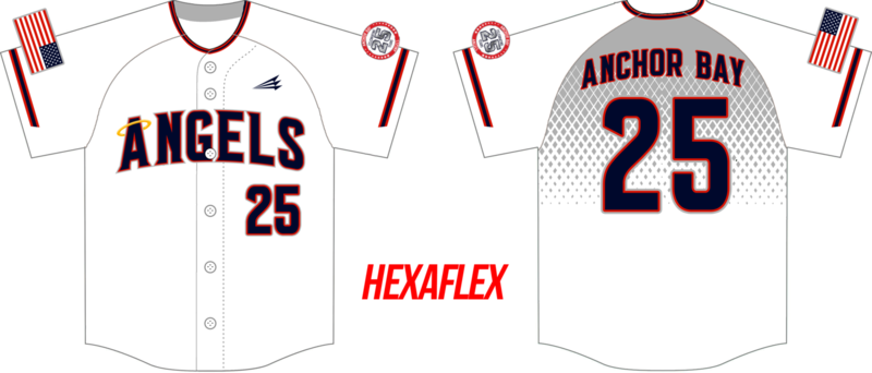 Anchor Bay Angels Custom Hexaflex Baseball Jersey #37A