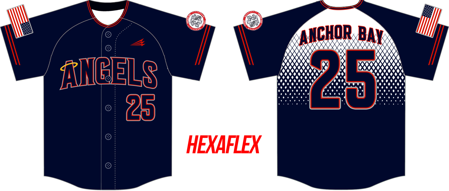 Anchor Bay Angels Custom Hexaflex Baseball Jersey #37E