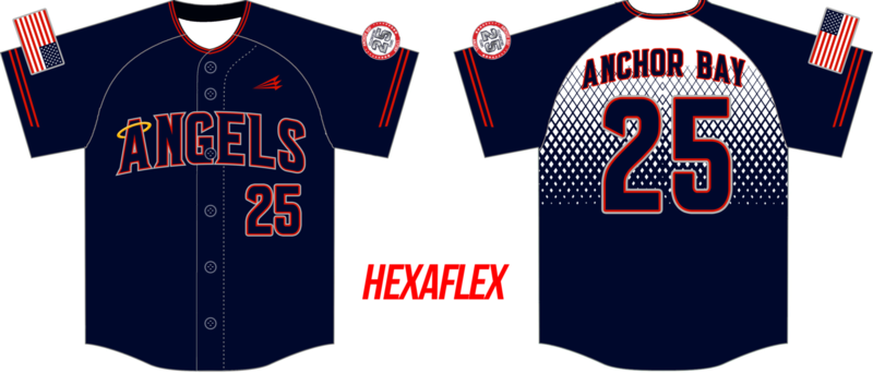 Anchor Bay Angels Custom Hexaflex Baseball Jersey #37E