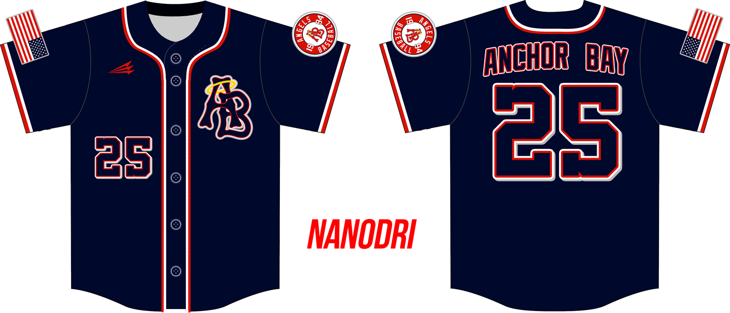 Anchor Bay Angels Custom Nanodri Baseball Jersey #38B