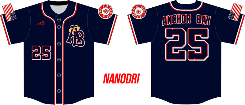 Anchor Bay Angels Custom Nanodri Baseball Jersey #38B