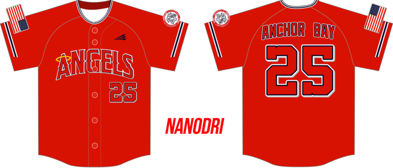 Anchor Bay Angels Custom Nanodri Baseball Jersey #42