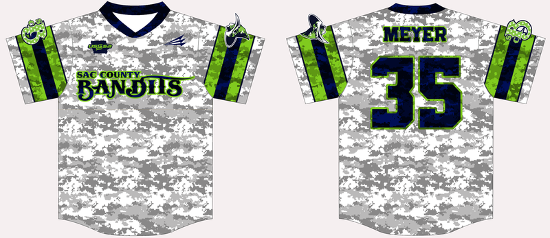 Sac County Bandits Custom Hexaflex Baseball Jersey #1C