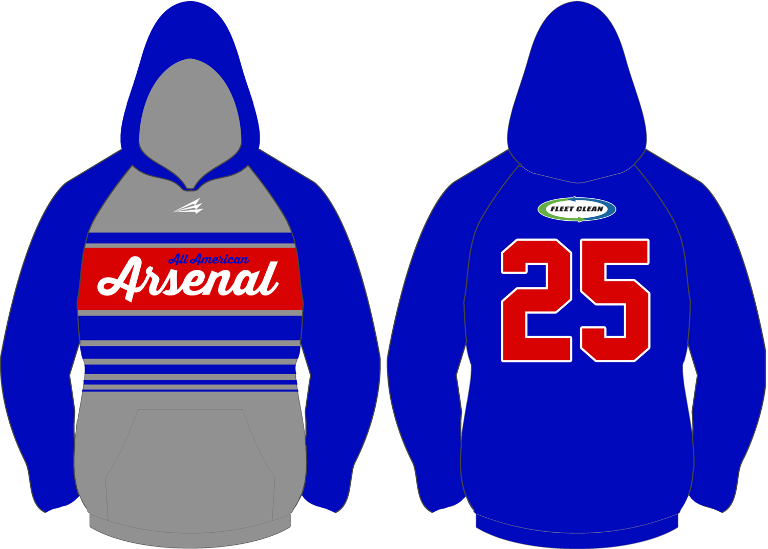 All American Arsenal Baseball Custom Vulcan Hoodie #VH3