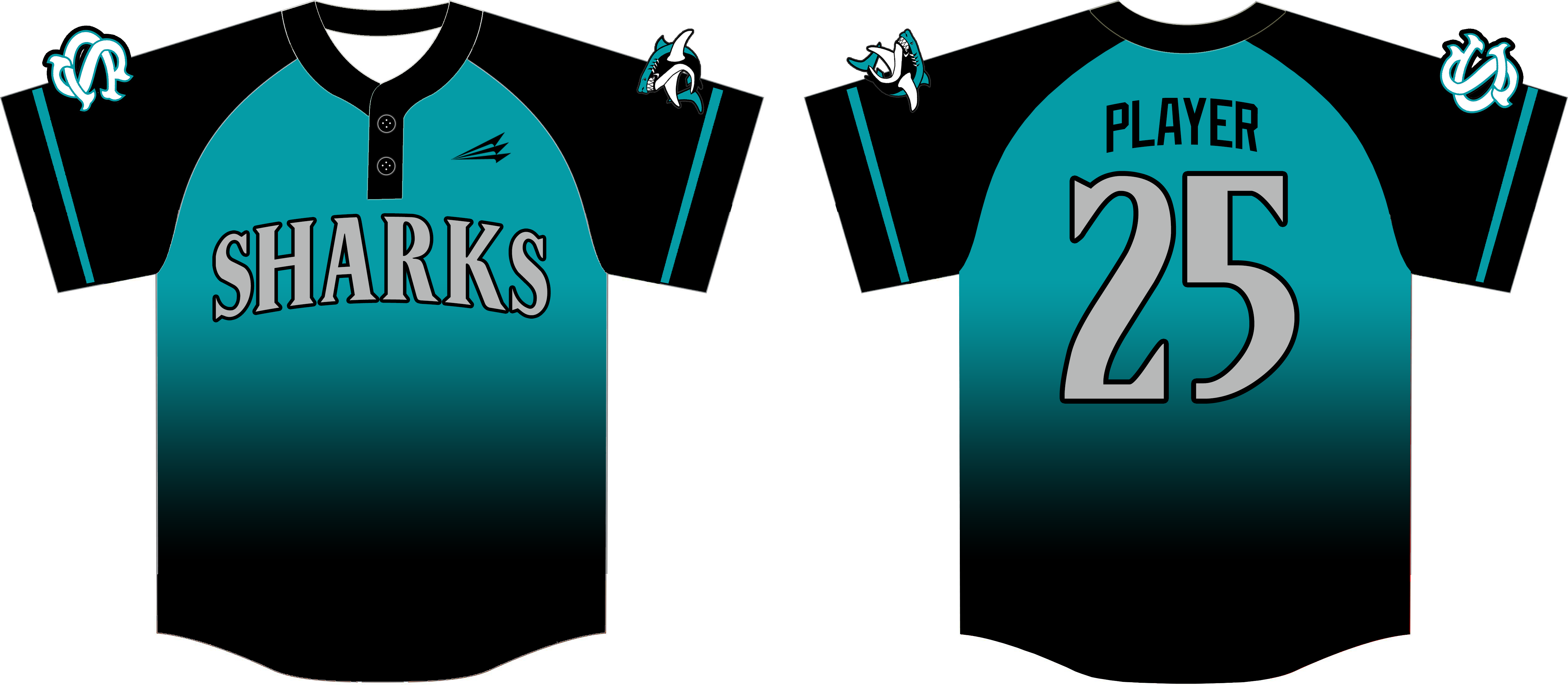 Columbus Sharks Custom HexaFlex Baseball Jersey #J9