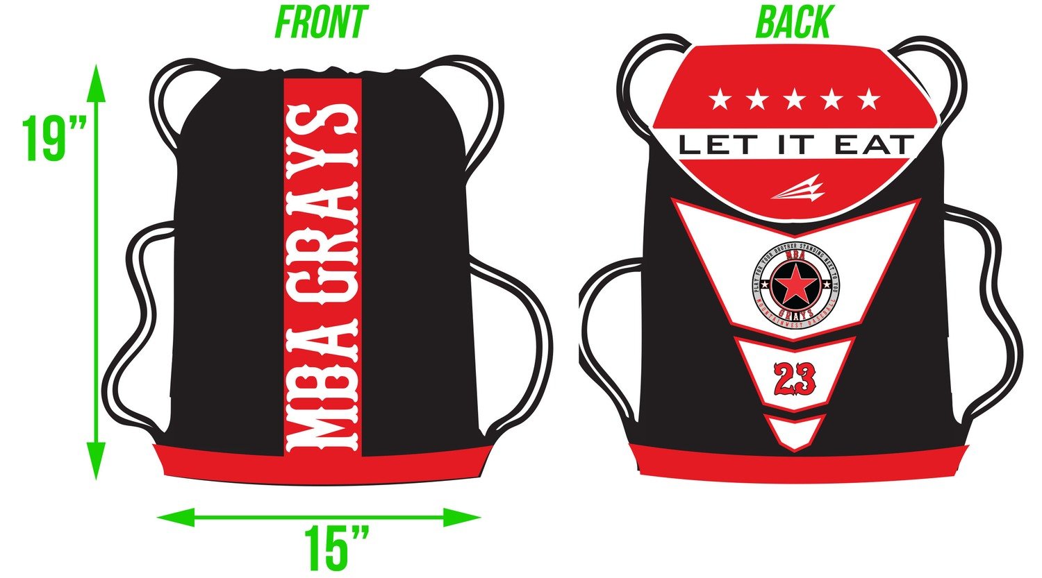 Utah Grays Custom Drawstring Bag DB1