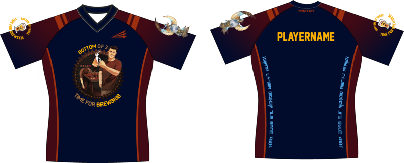 Bottom of 3 Time for Brewskis Custom Pro-Premier Rugby Jersey #J2b