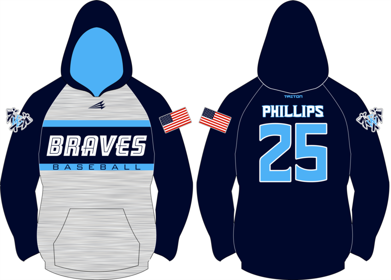 EWA Braves Baseball Custom Vulcan Hoodie #VH3F