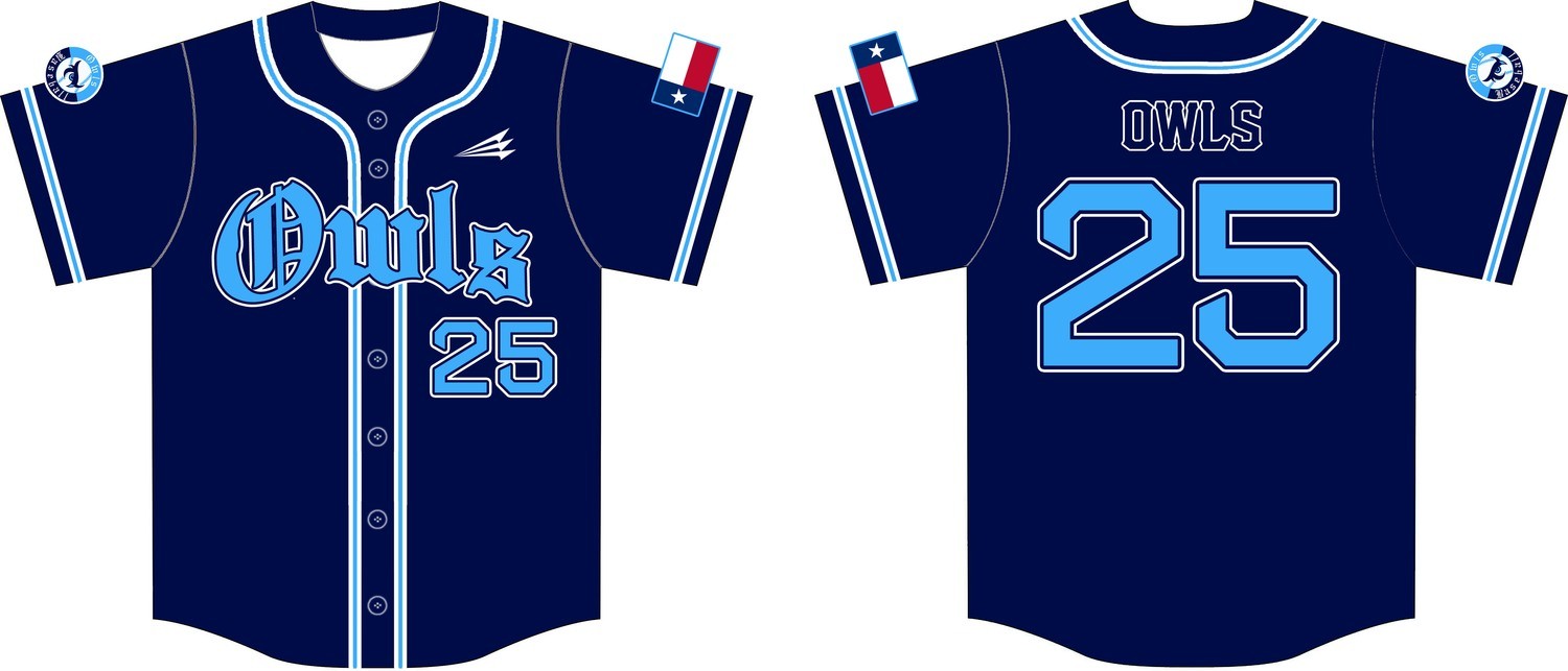 Texas Owls Custom Baseball Jersey #1