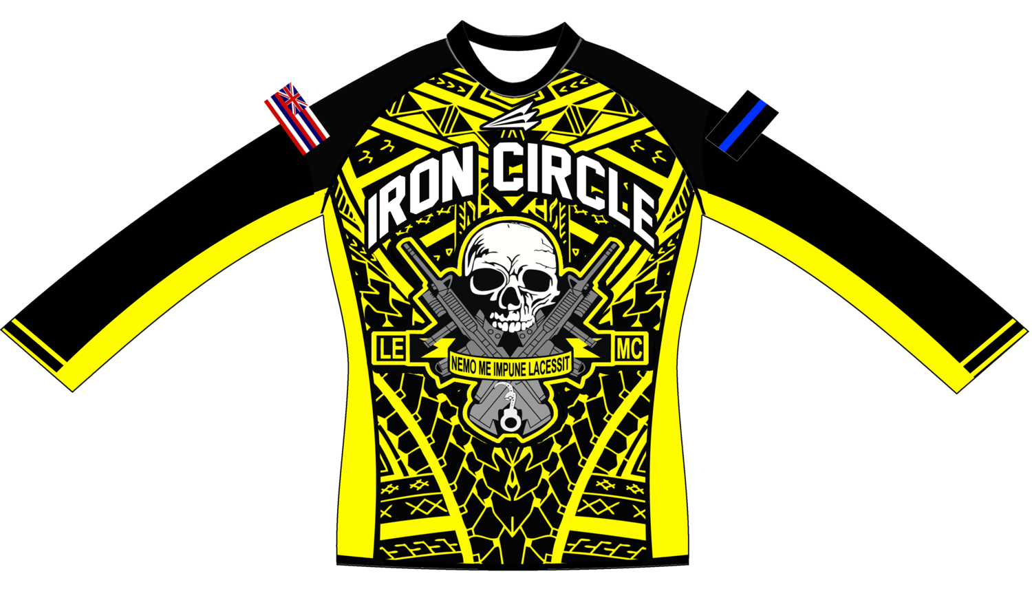 Iron Circle Long Sleeve Tribal Rugby Jersey