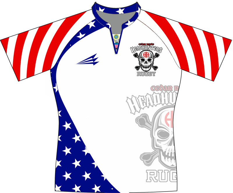 Cedar Rapids Headhunters Patriotic Rugby Jersey