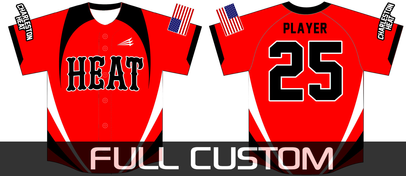 Charleston Heat Baseball Custom Jersey Design #1