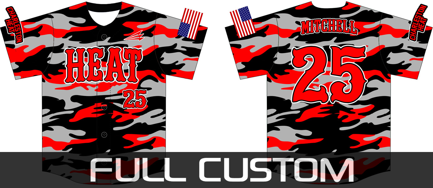 Charleston Heat Baseball Custom Jersey Design #2