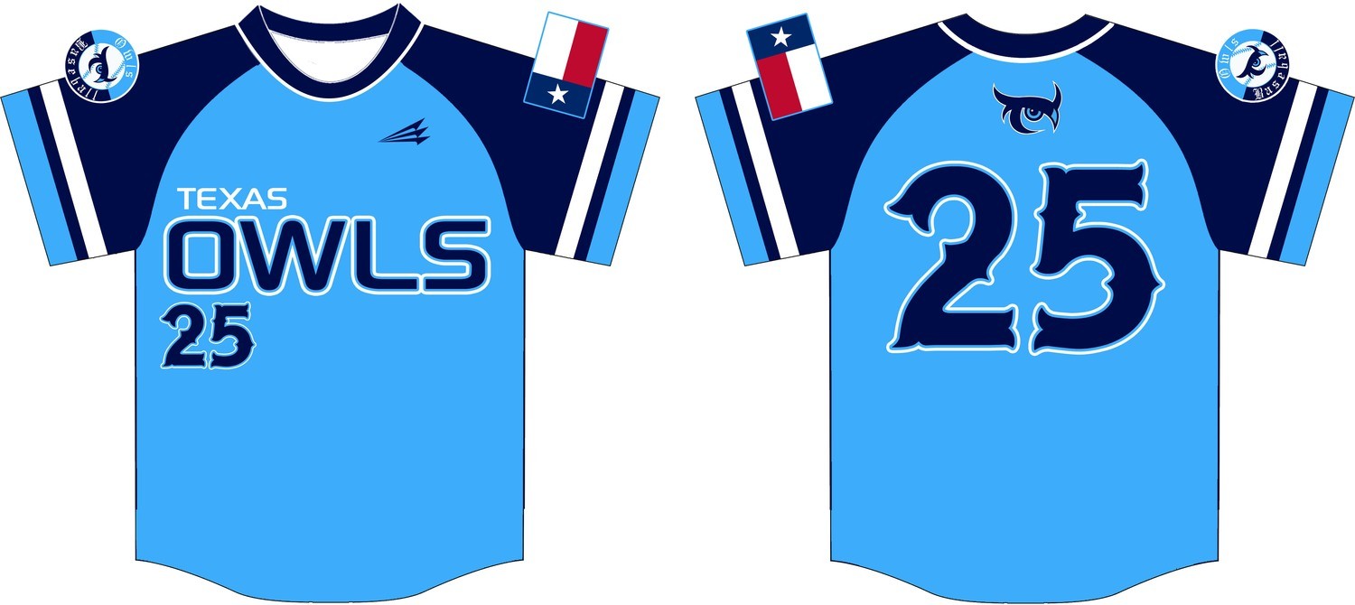 Texas Owls Custom Baseball Jersey #3