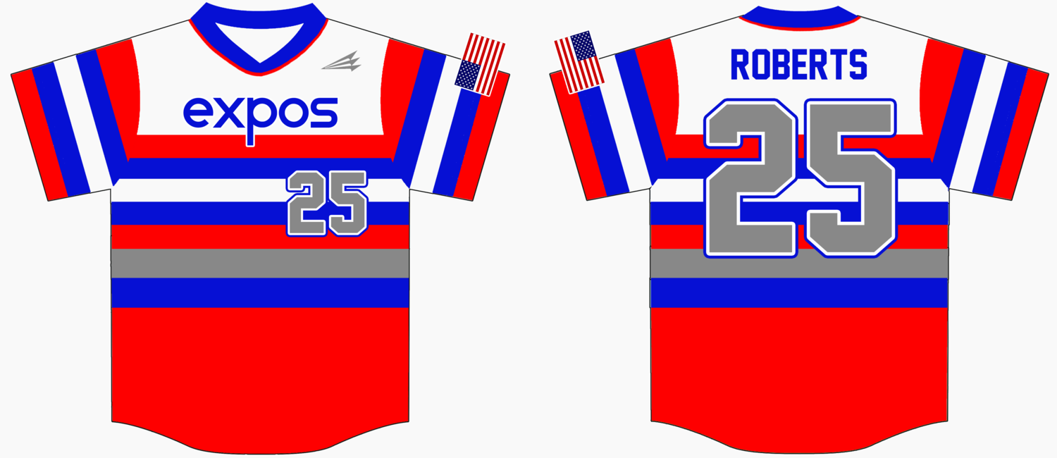 Expos (ROBERTS) Baseball Custom Jersey Design 1