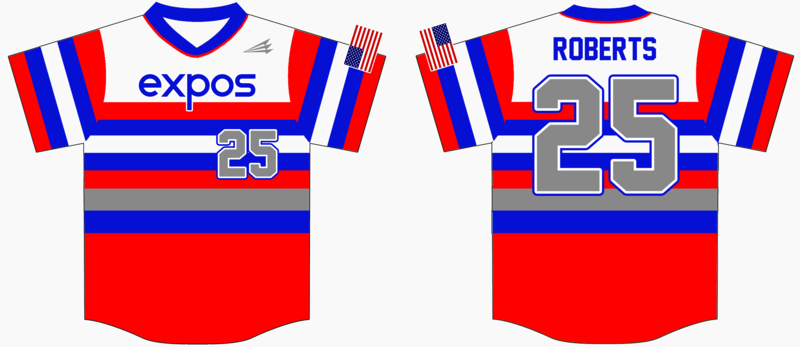 Expos (ROBERTS) Baseball Custom Jersey Design 1