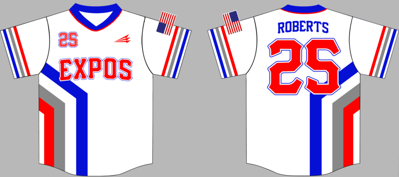 Expos (ROBERTS) Baseball Custom Jersey Design 4