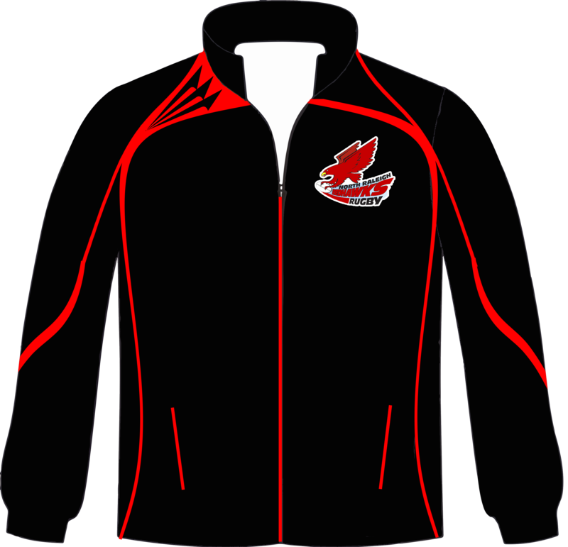 North Raleigh Redhawks Black Crusader Rainproof Jacket