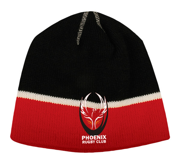 Phoenix Rugby Player Beanie (Red/White/Black)
