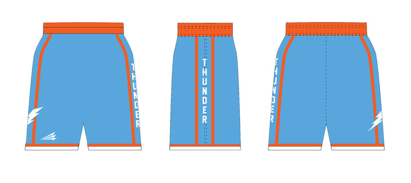 Capital District Thunder Single-Sided Basketball Shorts - D#1