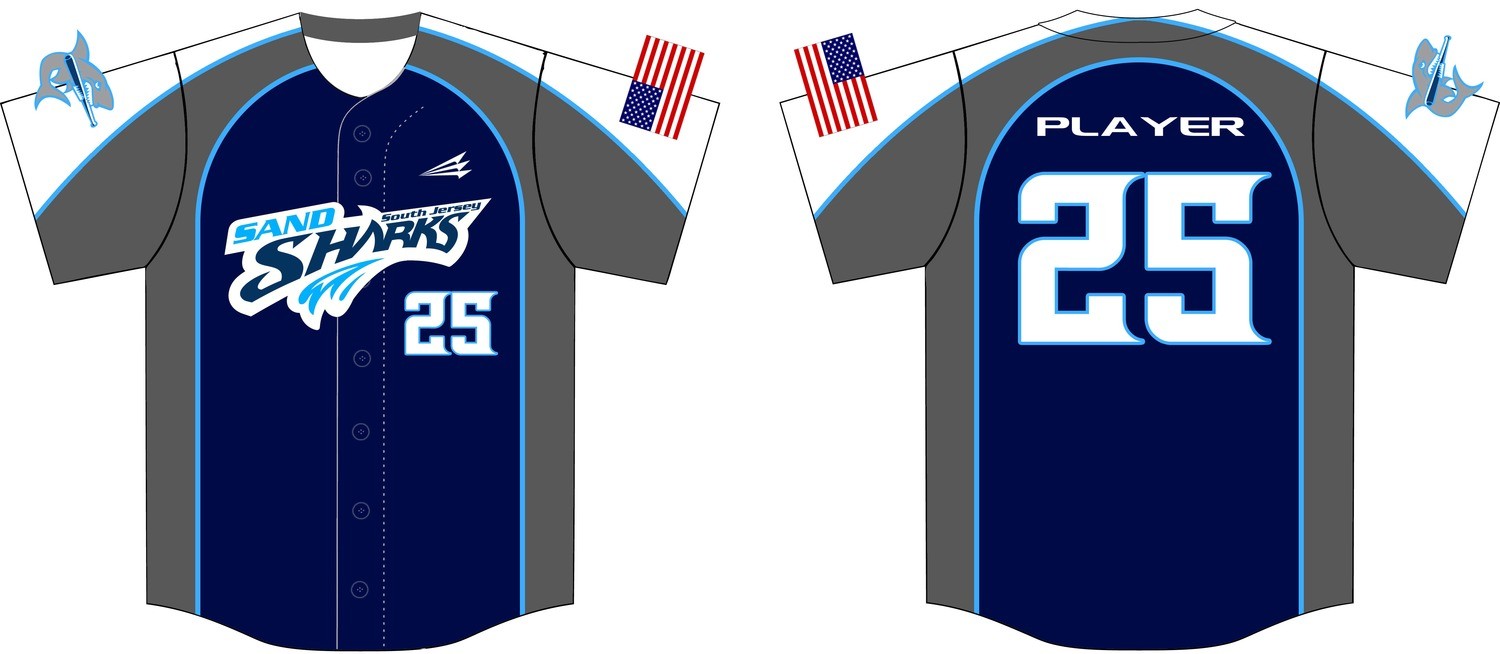 South Jersey Sand Sharks 2015 Baseball Jersey #4