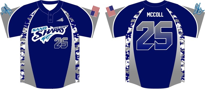 South Jersey Sand Sharks 2016 Baseball Jersey #2B