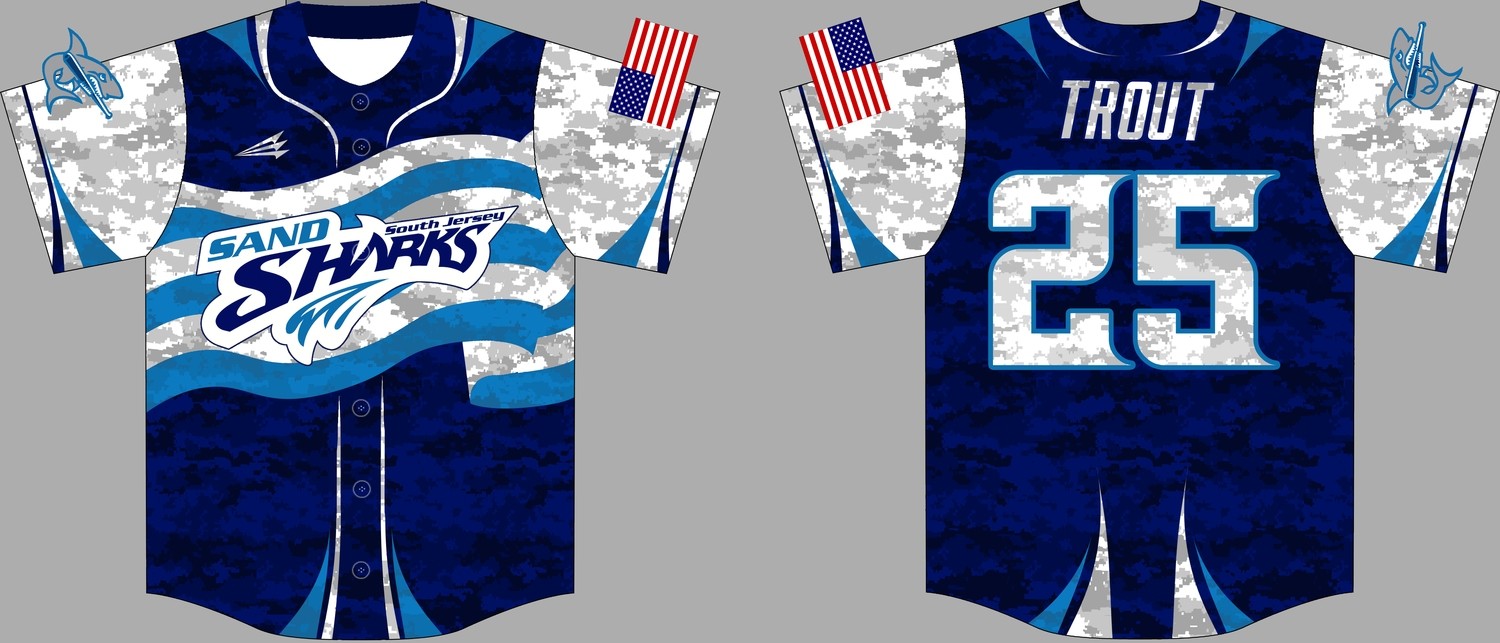 South Jersey Sand Sharks 2016 Baseball Jersey 10B