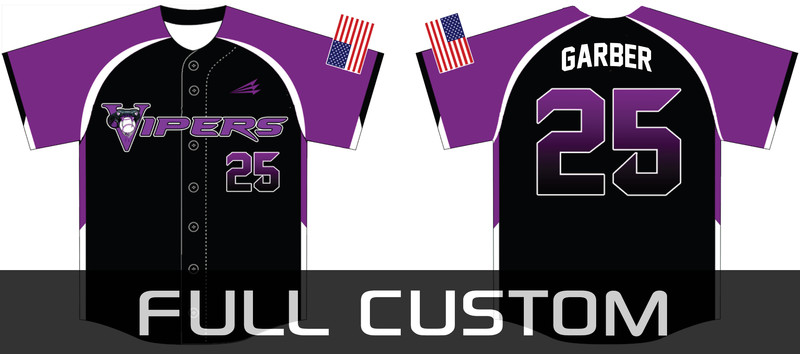 Valley Vipers Baseball Custom Jersey Design #1