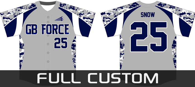 GB Force Baseball Custom Camo Jersey Design #1