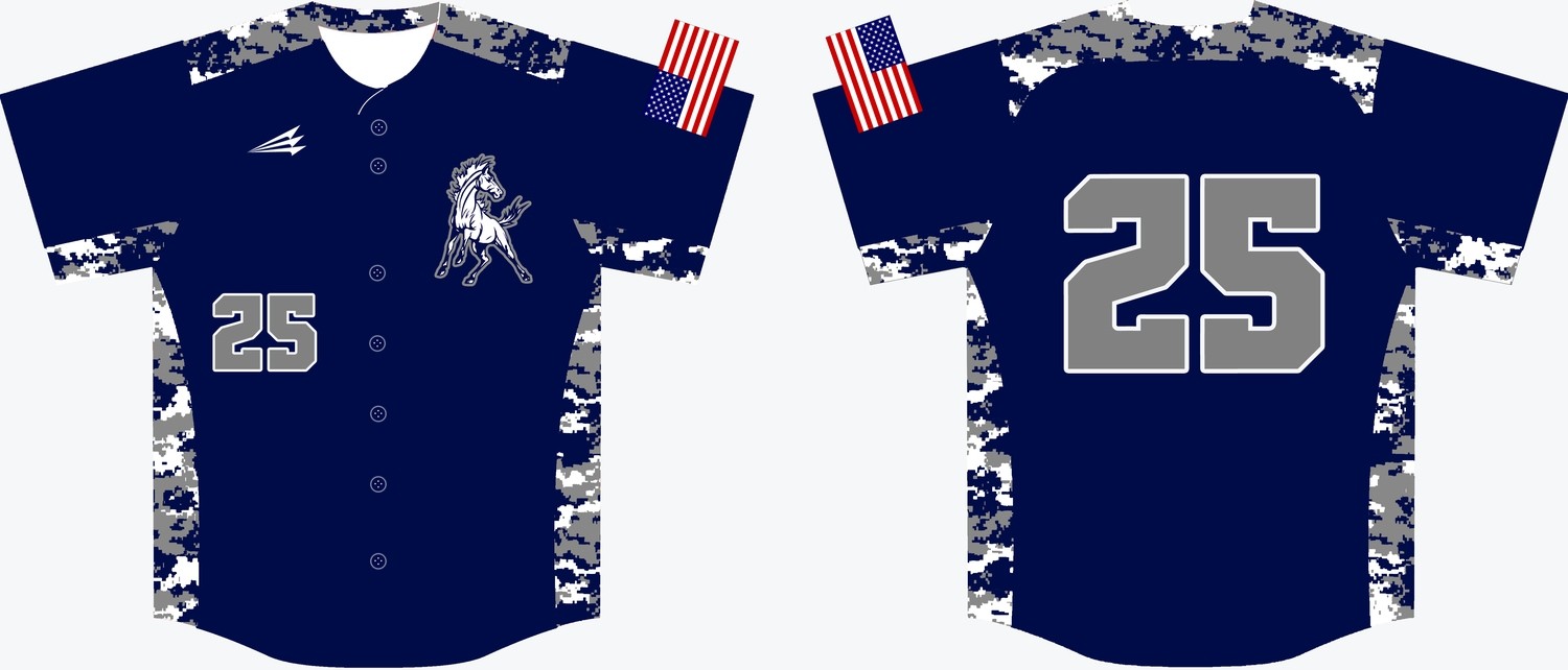 San Ramon Mustangs Custom Baseball Jersey Design #2B