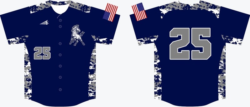 San Ramon Mustangs Custom Baseball Jersey Design #2B
