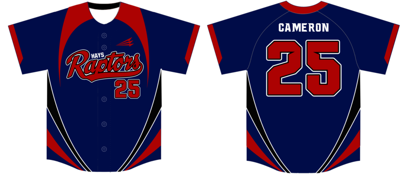 HAYS Elite Raptors Custom Baseball Jersey