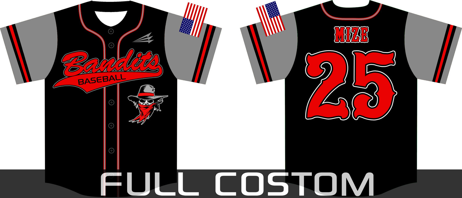 Bandits Baseball Custom Jersey Design #2