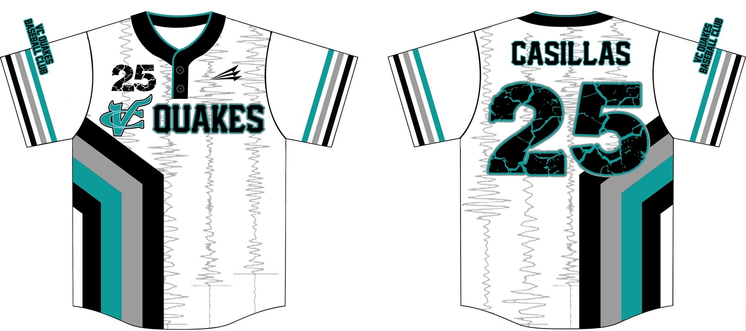 VC Quakes Baseball Custom Jersey Design #2C