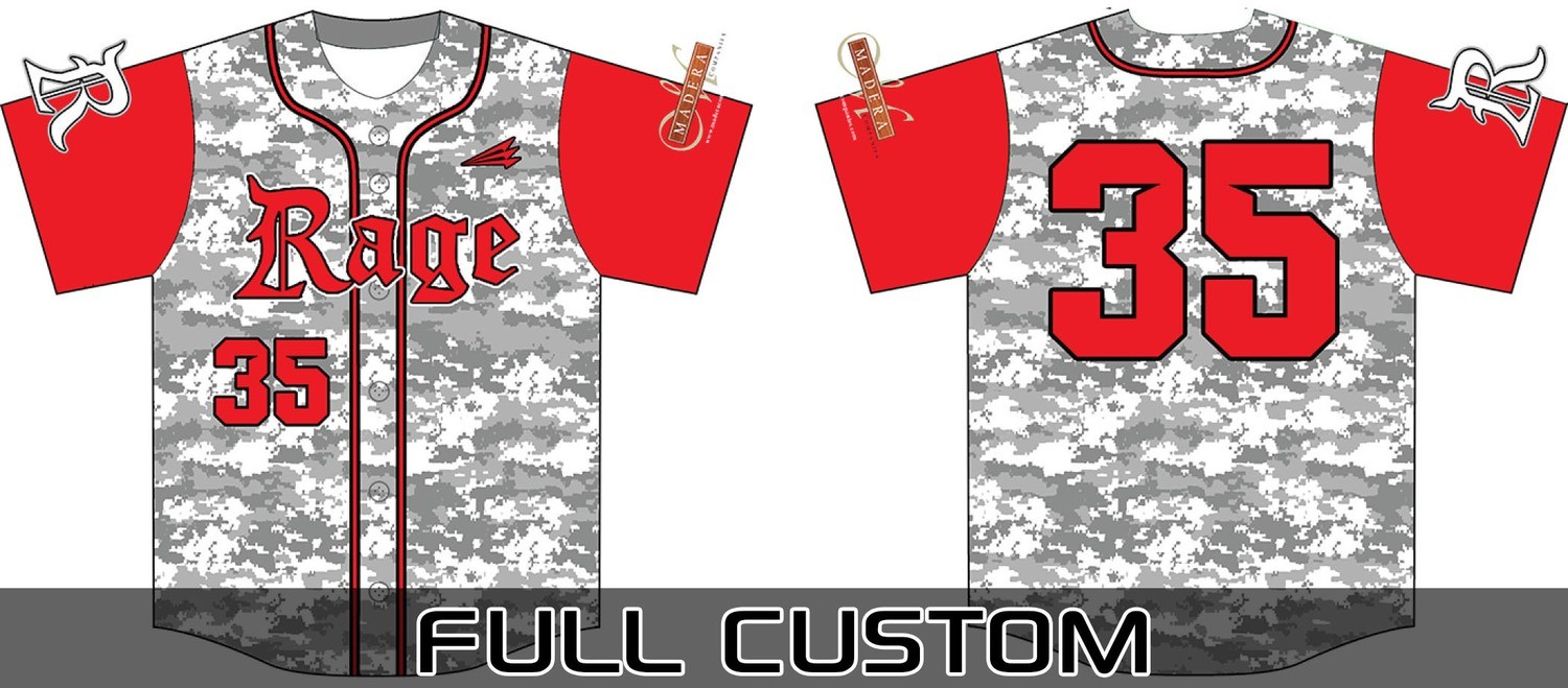 Lubbock Rage Custom Baseball Jersey #3b (sponsor logo - NanoDri)