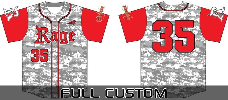 Lubbock Rage Custom Baseball Jersey #3b (sponsor logo - NanoDri)