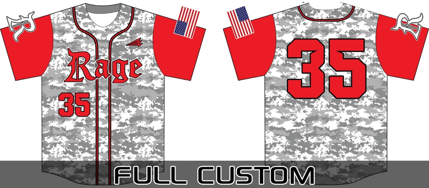 Lubbock Rage Custom Baseball Jersey #3a (HexaFlex)