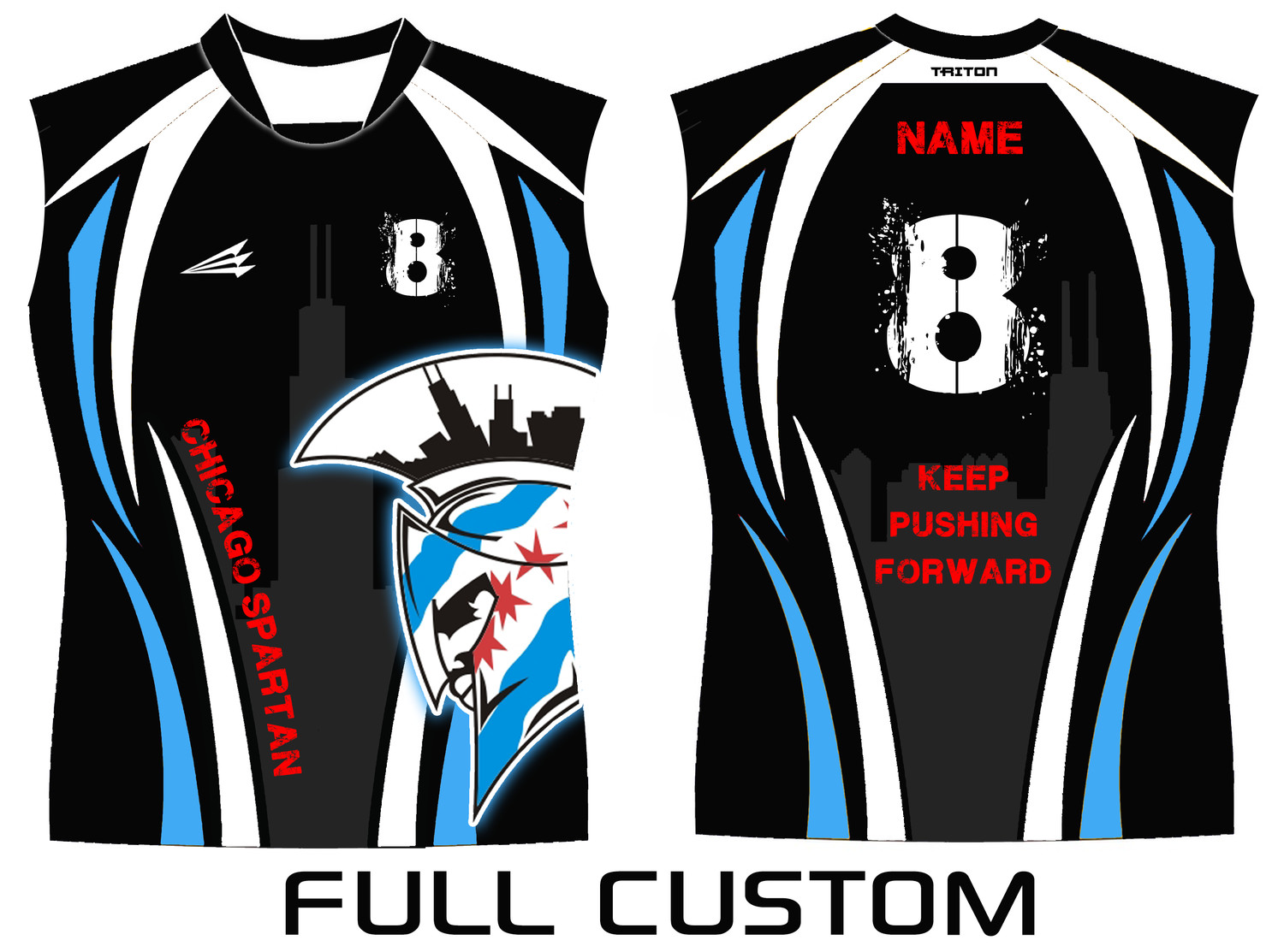 Chicago Spartan Jersey Design #1 Sleeveless