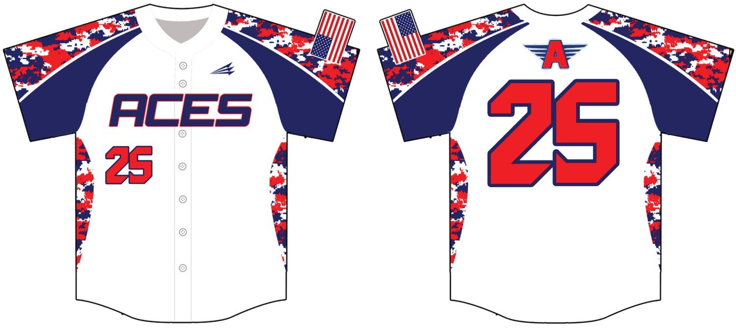 California Aces Custom Baseball Jersey 1b