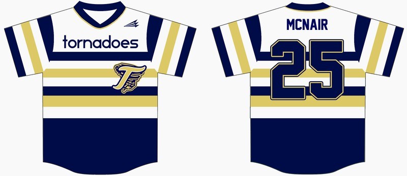 Central Mass Tornadoes Baseball Custom Jersey Design #T6