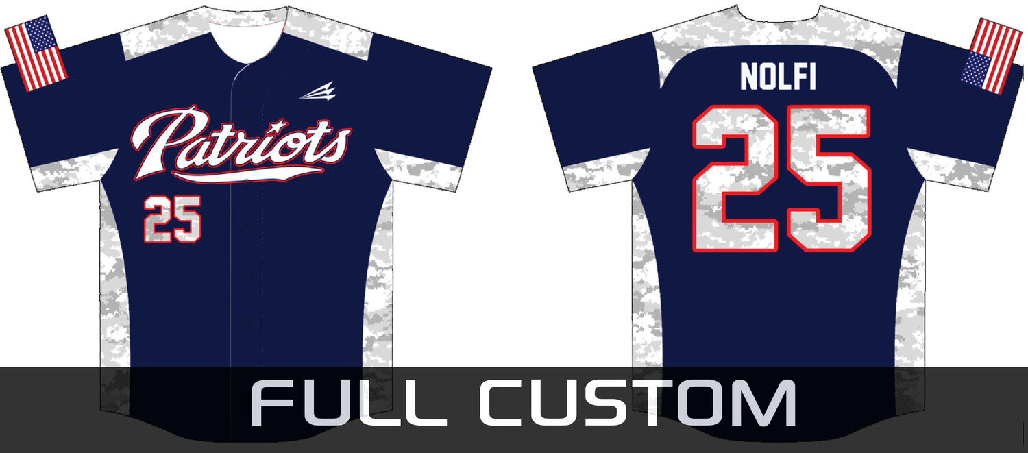 Tri County Patriots baseball Custom Jersey Design #1
