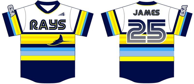 Myrtle Beach Rays Custom Baseball Jersey 3C