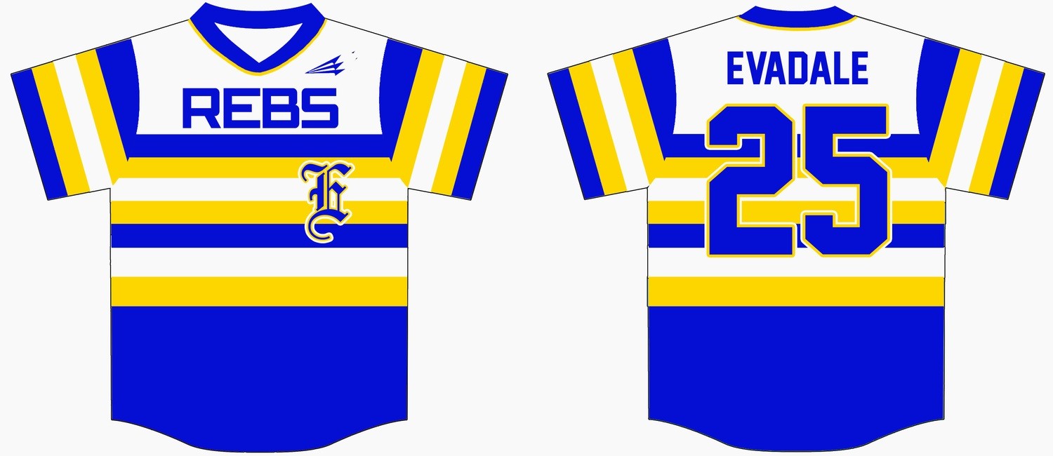 Evadale Rebels Custom Baseball Jersey Design #1