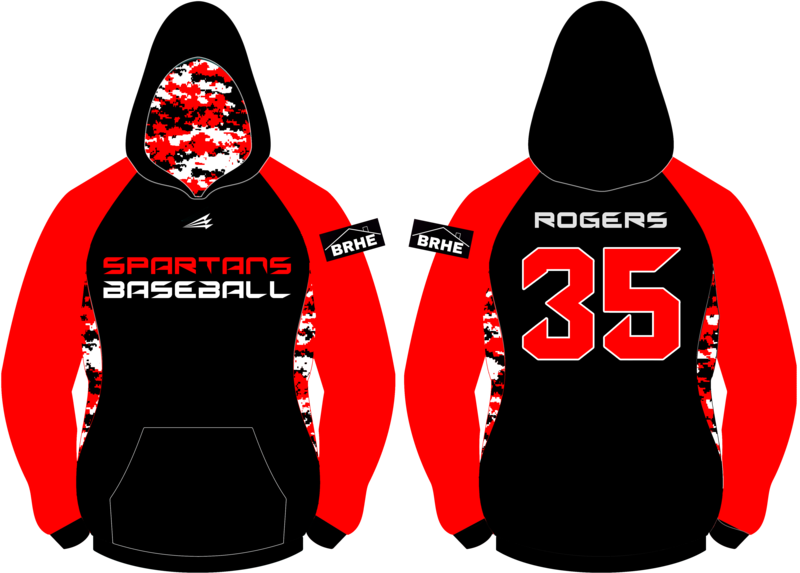 Spartans (Rogers) Baseball Custom Hoodie D1